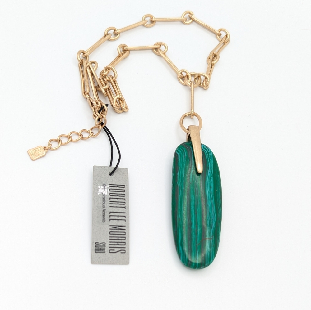 Robert Lee Morris SOHO Sculptural Stone Pendant Y Necklace NEW - Picture 7 of 9